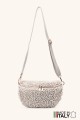 Synthetic sheepskin wool small size fanny pack with leather shoulder strap ZE-9011-VQ