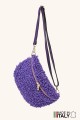 Synthetic sheepskin wool small size fanny pack with leather shoulder strap ZE-9011-VQ