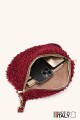 Synthetic sheepskin wool small size fanny pack with leather shoulder strap ZE-9011-VQ