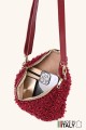 Synthetic sheepskin wool small size fanny pack with leather shoulder strap ZE-9011-VQ