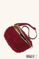 Synthetic sheepskin wool small size fanny pack with leather shoulder strap ZE-9011-VQ