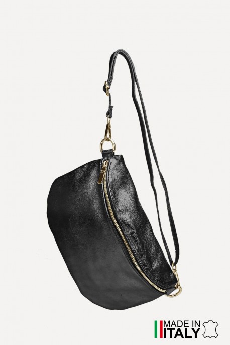 Leather fanny pack ZE-9005-MT : Colors:Black (L022/L-522)