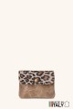 Porte-monnaie Pochette imprimé léopard cuir façon nubuck ZE-8001-LP003