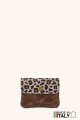 Porte-monnaie Pochette imprimé léopard cuir façon nubuck ZE-8001-LP003
