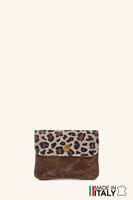 Leopard design nubuck-style leather coin purse ZE-8001-LP003