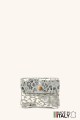 Porte-monnaie Pochette imprimé léopard argenté cuir façon nubuck ZE-8001-LP002-AG