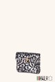 Porte-monnaie Pochette imprimé léopard argenté cuir façon nubuck ZE-8001-LP002-AG