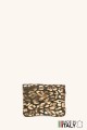 Porte-monnaie Pochette imprimé léopard dorée cuir façon nubuck ZE-8001-LP002-GD