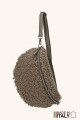 Sac banane laine mouton synthétique bandoulière en cuir ZE-9007-VQ