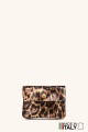 Purse pouch Leopard print on metallic leather ZE-8001-LP005