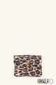 Purse pouch Leopard print on metallic leather ZE-8001-LP005