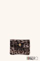 Purse pouch Leopard print on metallic leather ZE-8001-LP005