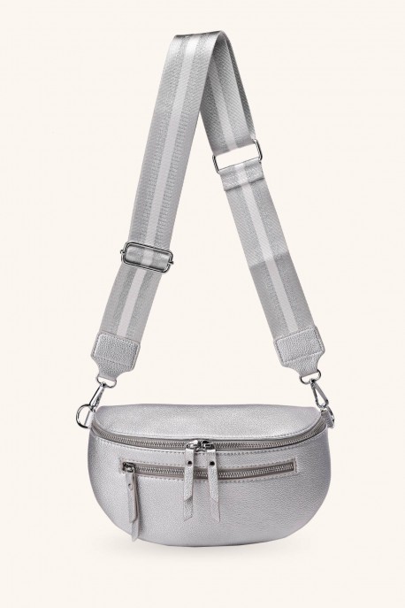ZM-610 Sac banane bandoulière synthétique : couleur:Argent&eacute; (Silver)