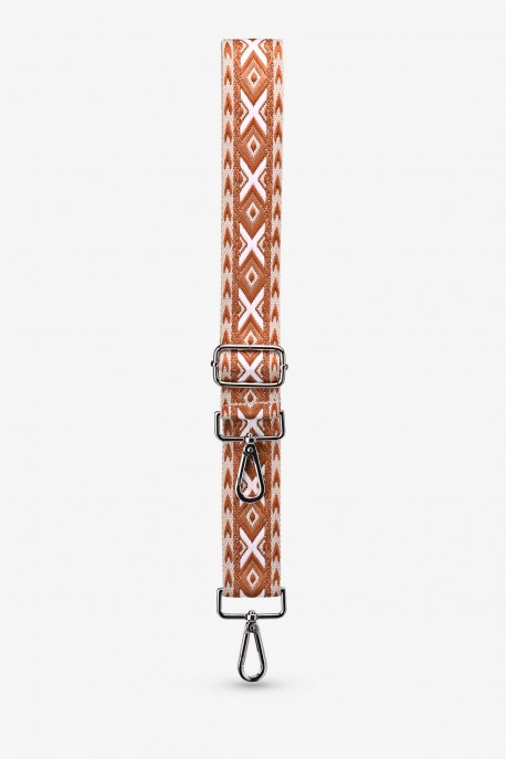 A40s-RS-AG-048s Adjustable patterned 3.8cm shoulder strap with silver carabiners