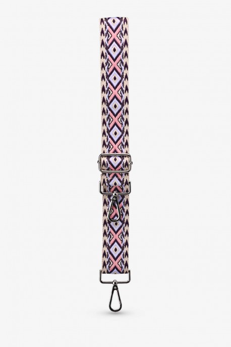 A40s-RS-AG-048s Bandoulière à motif 3.8 cm réglable avec mousquetons argenté : Couleur bandouli&egrave;re:048s.004