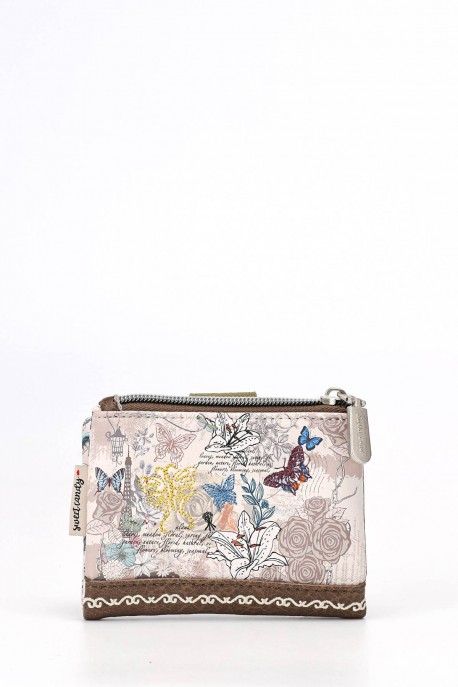 HD-25-24B Sweet & Candy Synthetic Coin Purse Wallet RFID - Butterfly : colour:Khaki