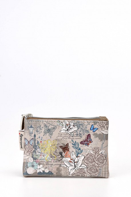 HD-28-24B Sweet & Candy Synthetic Double Pouch Coin Purse - Butterflies