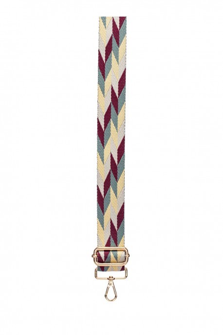 S121-GD-025s Bandoulière à motif 3.8 cm réglable avec mousquetons dorée