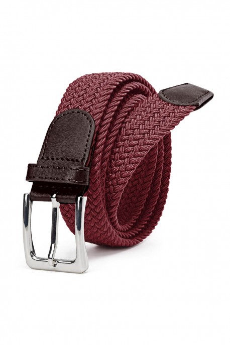 ZSP-357 Braided elastic belt : Colors:Bordeaux / Chocolat
