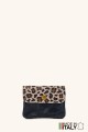 Porte-monnaie Pochette imprimé léopard cuir façon nubuck ZE-8001-LP003