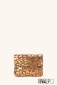 Porte-monnaie Pochette imprimé léopard dorée cuir façon nubuck ZE-8001-LP002-GD