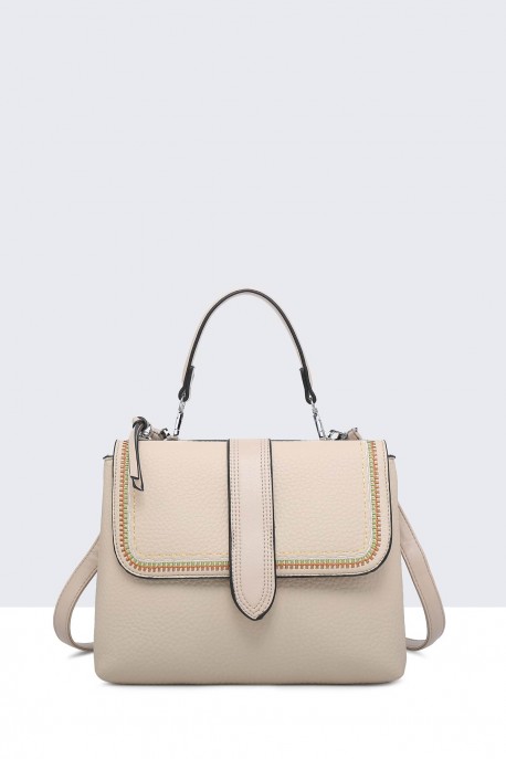 1320-BV Flap Satchel Handbag : colour:Abricot