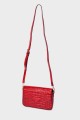 11058-BV Glossy croc pattern shoulder bag with flap