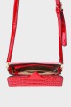 11058-BV Glossy croc pattern shoulder bag with flap