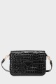 11058-BV Glossy croc pattern shoulder bag with flap