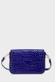 11058-BV Glossy croc pattern shoulder bag with flap