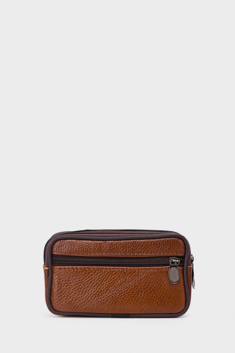 KJ86806 Pochette ceinture en croûte de cuir