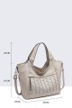 16016-BV Sac à main forme shopping motif perforé