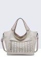 16016-BV Sac à main forme shopping motif perforé