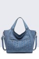 16016-BV Shopping handbag perforated pattern