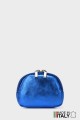 Metallic leather round brioche wallet M35-MT-1-AG