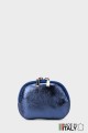 Porte-monnaie Pochette en brioche ronde cuir métallisé M35-MT-1-AG