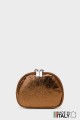 Porte-monnaie Pochette en brioche ronde cuir métallisé M35-MT-1-AG