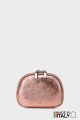 Metallic leather round brioche wallet M35-MT-1-AG