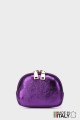 Porte-monnaie Pochette en brioche ronde cuir métallisé M35-MT-2-GD