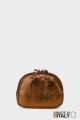 Metallic leather round brioche wallet M35-MT-2-GD