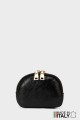 Porte-monnaie Pochette en brioche ronde cuir métallisé M35-MT-2-GD