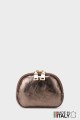 Metallic leather round brioche wallet M35-MT-2-GD