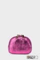 Metallic leather round brioche wallet M35-MT-2-GD