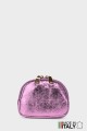 Metallic leather round brioche wallet M35-MT-2-GD
