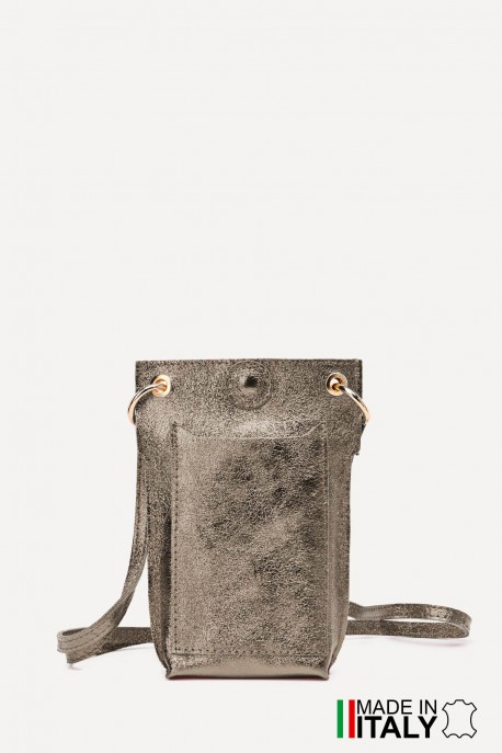 Metallic Leather crossbody clutch bag ZE-9014-MT : Colors:Ancient Gold (L-523/L005)
