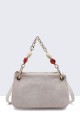 20010-BV Triple pocket handbag in synthetic texture with braided style