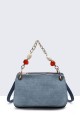 20010-BV Triple pocket handbag in synthetic texture with braided style