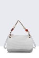 20010-BV Triple pocket handbag in synthetic texture with braided style