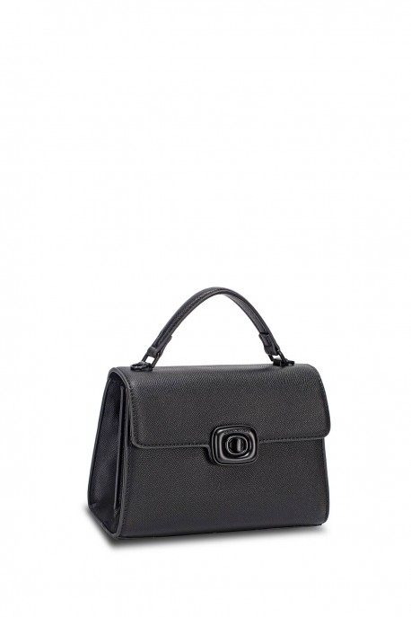 CM7394 Sac à main cartable à rabat David Jones : couleur:Noir (Black)