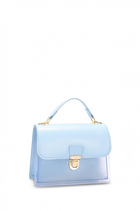 CM7450 Sac à main PVC Transparent David Jones : couleur:Bleu claire (L.Blue)